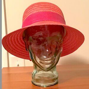 Hot Pink Summer Hat - small brim, 100% paper - New without Tags